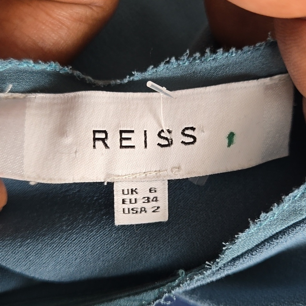 Rare Reiss Florence Short Sleeve Tailored Jumpsuit Teal Blue Fancy Formal - Picture 9 of 14